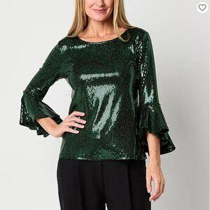 Metallic Womens Blouse Sequins